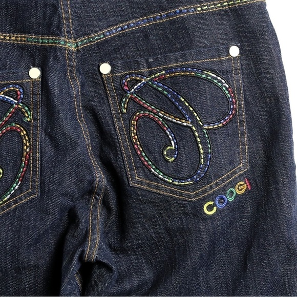 Coogi ultra high-waisted jeans vintage dark wash 7/8 size straight 90s rare art - Picture 7 of 9